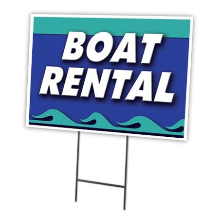 Signmission Boat Rental Yard Sign & Stake outdoor plastic coroplast window, C-1216 Boat Rental C-1216 Boat Rental